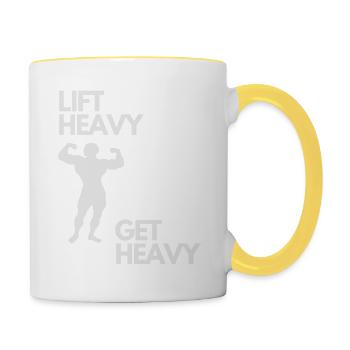 Lift Heavy Get Heavy - Contrasting Mug - white/yellow - Right