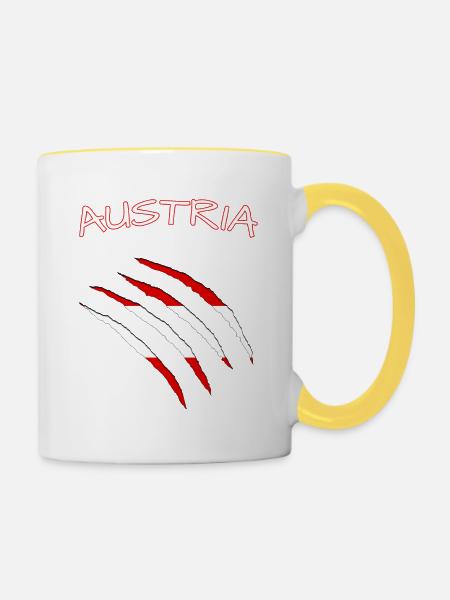 Austria Risse - Tasse zweifarbig - Weiß/Gelb