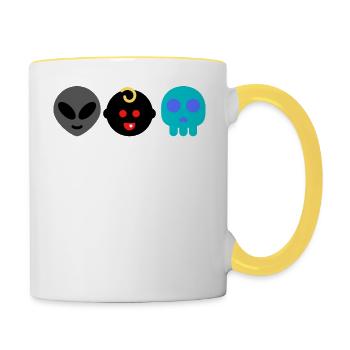 enfant - Mug contrasté - blanc/jaune - Droite