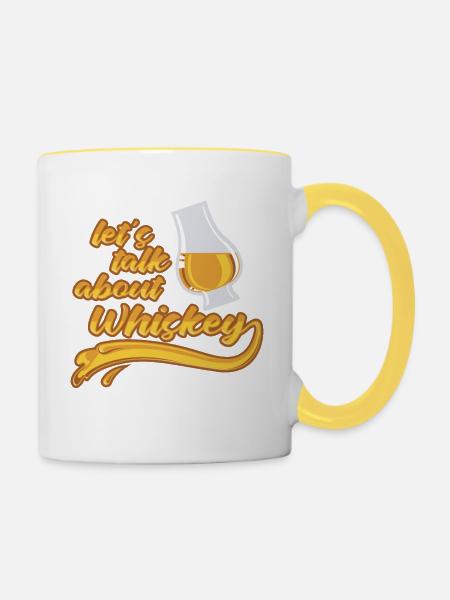 Let's talk about Whiskey - Tasse zweifarbig - Weiß/Gelb