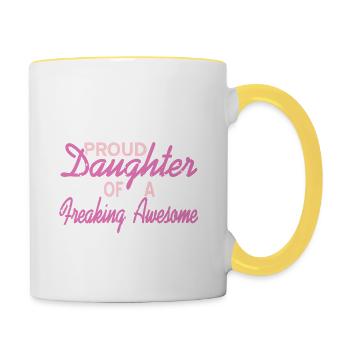 Proud Daughter Of A Freaking Awesome NAVY Seal - Contrasting Mug - white/yellow - Right