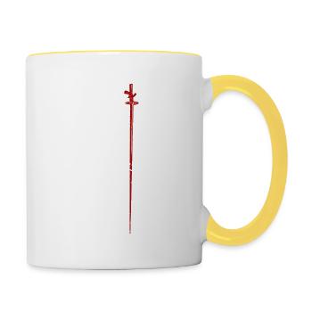 Vintage Fechten amerikanische Flagge - Tasse zweifarbig - Weiß/Gelb - Rechts