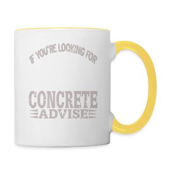 Looking For Concrete Advice I'm Your Man Retro - Contrasting Mug - white/yellow - Right