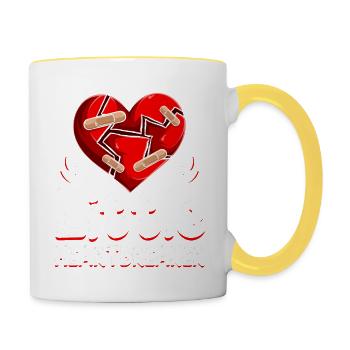 Anti-valentinstag Kleiner Herzensbrecher - Tasse zweifarbig - Weiß/Gelb - Rechts