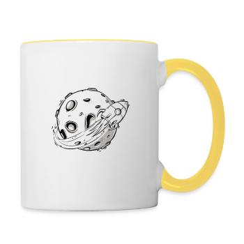 The Sky Is No Longer The Limit Retro Space Designs - Contrasting Mug - white/yellow - Right