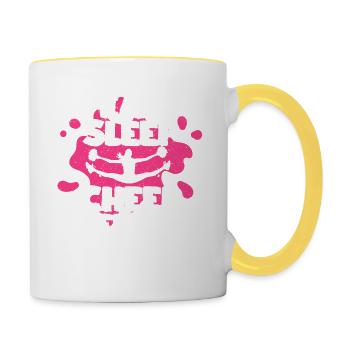 Kids Eat Sleep Cheer Repeat Youth Girls - Contrasting Mug - white/yellow - Right