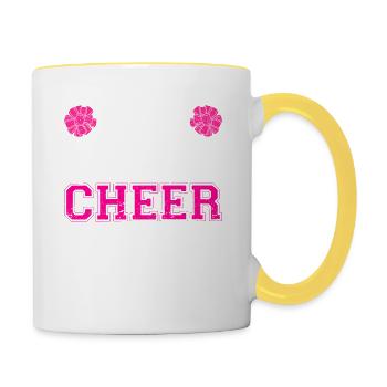 Cheerleading - Eat Sleep Cheer Repeat Cheerleader - Tasse zweifarbig - Weiß/Gelb - Rechts
