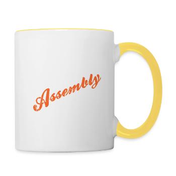 Un assemblage bizarre nécessitait une prothèse amusante - Mug contrasté - blanc/jaune - Droite