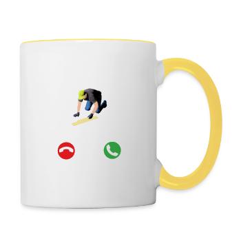 Concrete Finisher Is Calling And I Must Go Funny - Contrasting Mug - white/yellow - Right