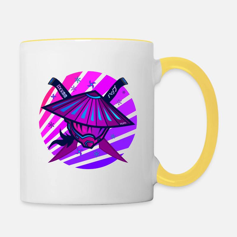 Samurai Monster Sword violet - Contrasting Mug - white/yellow