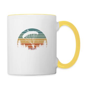 I survived my first parachute jump - Contrasting Mug - white/yellow - Right