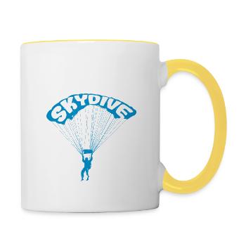 I survived my first skydiving - Contrasting Mug - white/yellow - Right