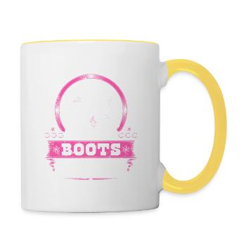 Barrel Racing Keep Your Soul Clean Boots Dirty - Tasse zweifarbig - Weiß/Gelb - Rechts