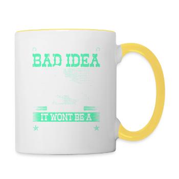 Barrel Racing Bad Idea Good Time Rodeo - Tasse zweifarbig - Weiß/Gelb - Rechts