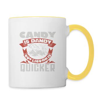 CANDY EST DANDY MAIS LIQUEUR PLUS RAPIDE - Mug contrasté - blanc/jaune - Droite