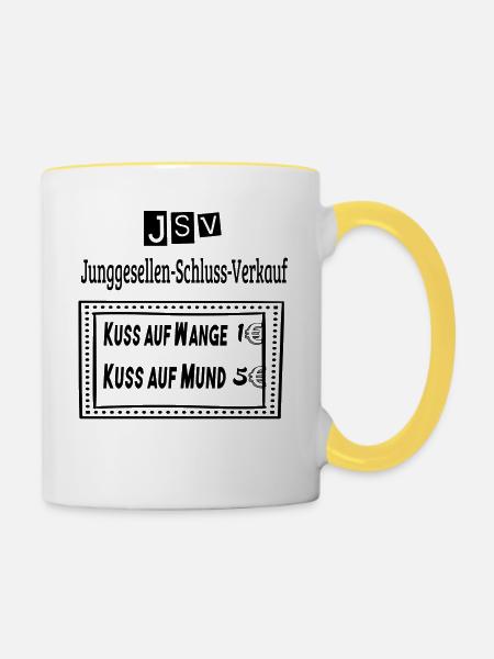 Junggesellen-Schluss-Verkauf - Tasse zweifarbig - Weiß/Gelb