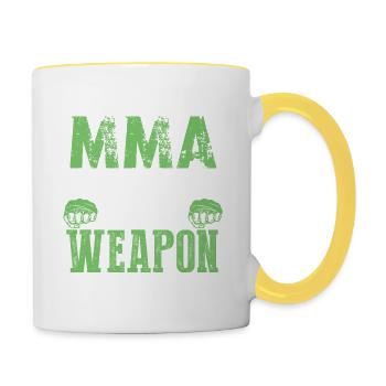 Pas d’armes mma - Mug contrasté - blanc/jaune - Droite