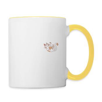Just A Girl Who Loves Cats & Figure Skating Ice Sk - Contrasting Mug - white/yellow - Right