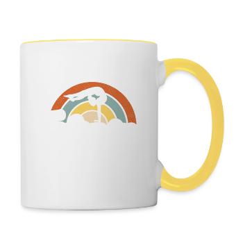Turnen | Turnerin Gymnastik Turnen Mädchen Frauen - Tasse zweifarbig - Weiß/Gelb - Rechts