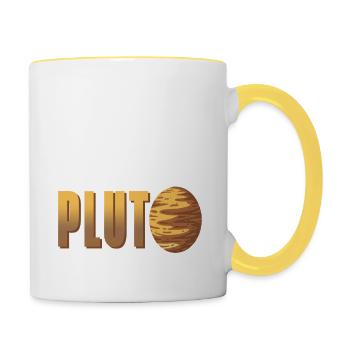 Je préférerais chercher Pluton, un astronome rétro et drôle - Mug contrasté - blanc/jaune - Droite