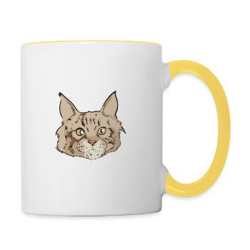 Les chats Maine Coon me rendent heureux pas tellement - Mug contrasté - blanc/jaune - Droite