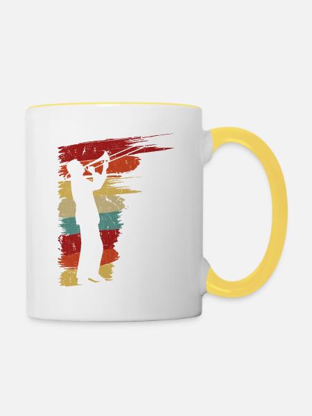 Retro Trombone Player Graphic Trombonist - Tasse zweifarbig - Weiß/Gelb
