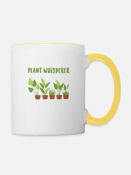 Pflanzen Grünpflanzen - Tasse zweifarbig - Weiß/Gelb