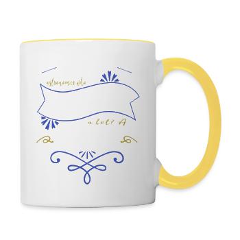 quote physics awesome telescope fun birthday - Tasse zweifarbig - Weiß/Gelb - Rechts