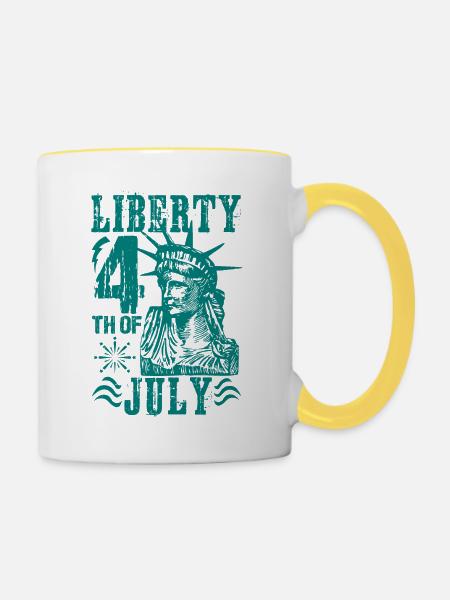 LIBERTY 4. JULI - Tasse zweifarbig - Weiß/Gelb