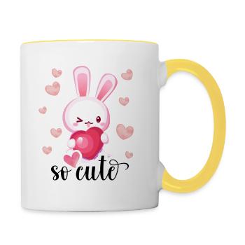 TU ES TRÈS MIGNON - Mug contrasté - blanc/jaune - Droite