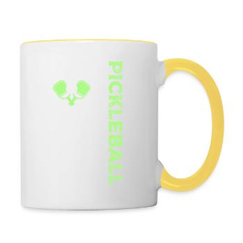 Pickleball American Paddle Sports Flag - Mug contrasté - blanc/jaune - Droite