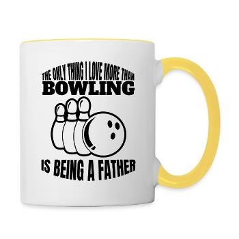 Bowling Kegelverein Kegeln Bowler Bowlingverein - Mug contrasté - blanc/jaune - Droite