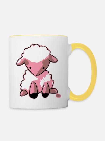 Milo das kleine Schaf - Tasse zweifarbig - Weiß/Gelb