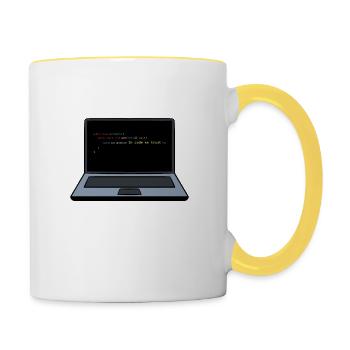 Code de programmeur informatique Geek Cool Developer Pun - Mug contrasté - blanc/jaune - Droite