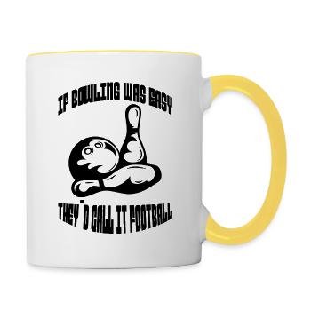 Bowling Bowler Kegelverein Bowlingverein Kegeln - Mug contrasté - blanc/jaune - Droite