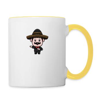 Tupfen Mariachi Mexiko Cinco de Mayo Mexikanischer - Tasse zweifarbig - Weiß/Gelb - Rechts