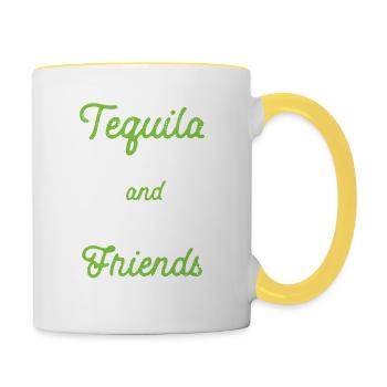 Tequila Tacos und beste Freunde Taco Dienstag - Tasse zweifarbig - Weiß/Gelb - Rechts