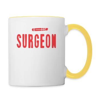 Funny I'm A Surgeon To Save Time Let's Just Assume - Contrasting Mug - white/yellow - Right