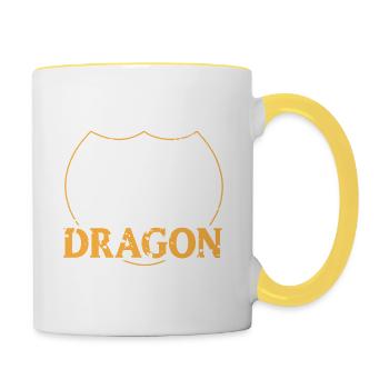 I'm More Of A Dragon Person Retro Mythological - Tasse zweifarbig - Weiß/Gelb - Rechts