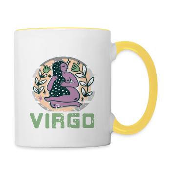It's Because I'm A VIRGO Retro Funny Astrology - Tasse zweifarbig - Weiß/Gelb - Rechts
