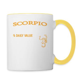 Scorpio Facts Per Serving Retro Funny Astrology - Contrasting Mug - white/yellow - Right