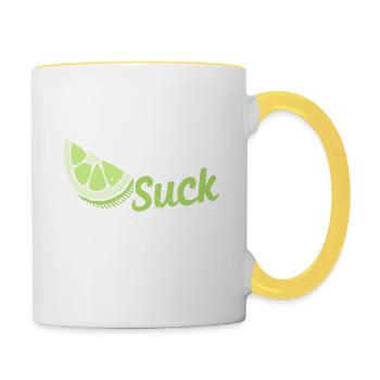 Es wird sich nicht von selbst saugen Mariachi Lust - Tasse zweifarbig - Weiß/Gelb - Rechts