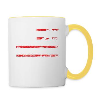 Leichtathletik Amerikanische Sportflagge - Tasse zweifarbig - Weiß/Gelb - Rechts