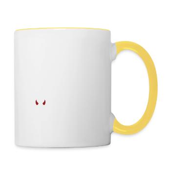 Drôle de figure de bâton Pas un bon présage - Mug contrasté - blanc/jaune - Droite