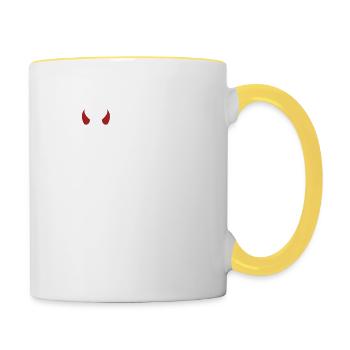 Drôle de figure de bâton Pas un bon présage - Mug contrasté - blanc/jaune - Droite