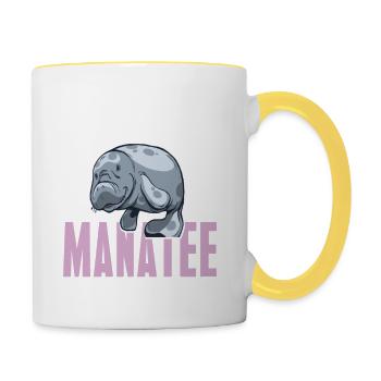 Save The Manatee Retro Animal Lover Wildlife - Tasse zweifarbig - Weiß/Gelb - Rechts