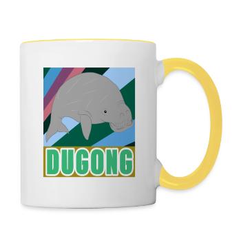 DUGONG Retro Wildlife Conservation Designs - Contrasting Mug - white/yellow - Right