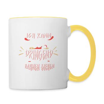 Nur eine Bahn ziehen Schwimmbad Schwimmen - Tasse zweifarbig - Weiß/Gelb - Rechts