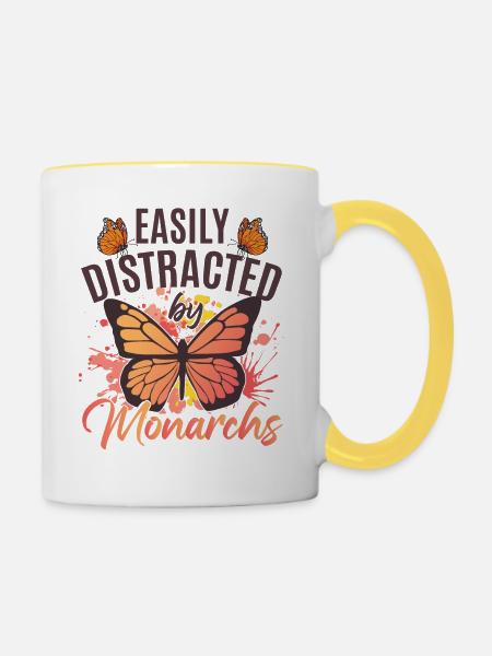 Monarch Mädchen - Tasse zweifarbig - Weiß/Gelb