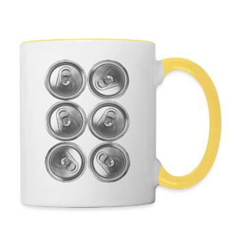 Six Pack Waschbrettbauch - Tasse zweifarbig - Weiß/Gelb - Rechts